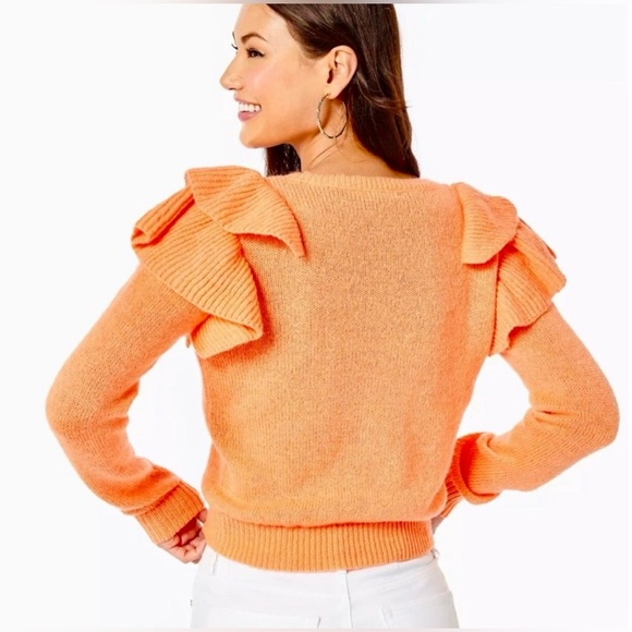 Lilly Pulitzer Double Ruffle Marceline Wool Blend Sweater - Picture 3 of 11